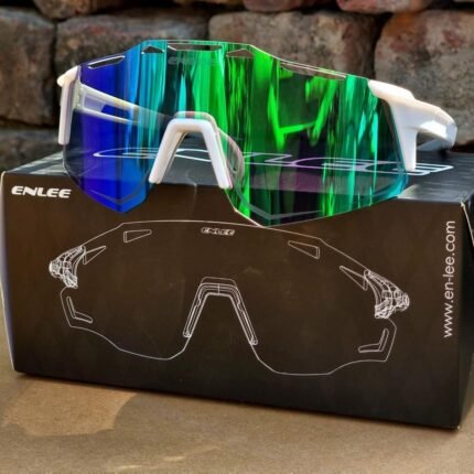 ENLEE Cycling Green Glasses Polarized Sports Riding Glasses Outdoor