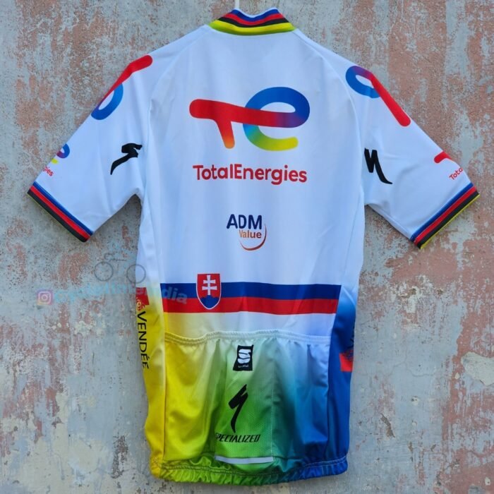 TotalEnergies Team Cycling Jersey Short Sleeve Biking Shirts Breathable with Pokects