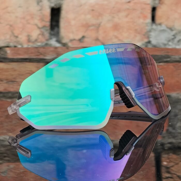 ENLEE E600 Photochromic Glasses Color Film Cycling Eyewear Men Women Frameless Sports Goggles Gray Green