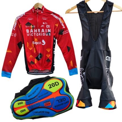 Bahrain Cycling Jersey Pro Bicycle Team Cycling Bib Shorts and Full/Half Sleeve GelPad