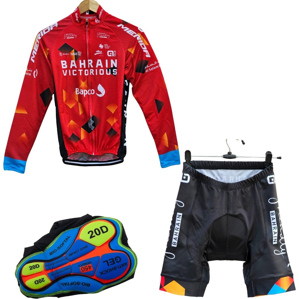 Bahrain Cycling Jersey Pro Bicycle Team Cycling Bib Shorts and Full ...