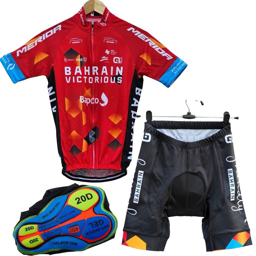 Bahrain Cycling Jersey Pro Bicycle Team Cycling Bib Shorts and Full ...
